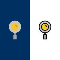 Find Magnifier Magnifying Search  Icons Flat and Line Filled Icon Set Vector Blue Background