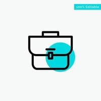 bolsa caso maleta bolsa de trabajo turquesa resaltar círculo punto vector icono