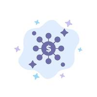 Dollar Share Network Blue Icon on Abstract Cloud Background vector