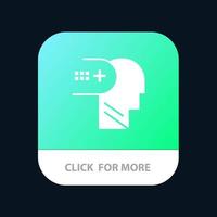 Health Mental Medical Mind Mobile App Button Android and IOS Glyph Version vector