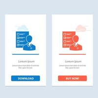 Profile Abilities Business Employee Job Man Resume Skills  Blue and Red Download and Buy Now web Widget Card Template vector