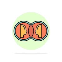 moneda cara doble duplicado hombre círculo abstracto fondo color plano icono vector