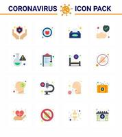 Coronavirus Precaution Tips icon for healthcare guidelines presentation 16 Flat Color icon pack such as virus lab tissue flask protection viral coronavirus 2019nov disease Vector Design Elements