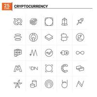 25 Cryptocurrency icon set vector background