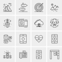 16 iconos de negocios universales vector ilustración de icono creativo para usar en proyectos relacionados con la web y dispositivos móviles