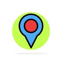 icono de color plano de fondo de círculo abstracto de pin de marcador de mapa de ubicación vector