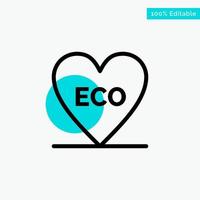 eco corazón amor entorno turquesa resaltar círculo punto vector icono