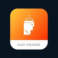 botón de aplicación móvil de psicología de datos de hipnosis manual versión de glifo de android e ios vector