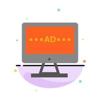 TV Ad Television Screen Lcd Abstract Flat Color Icon Template vector