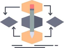 algoritmo diseño método modelo proceso color plano icono vector