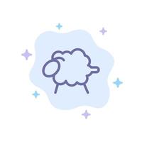 Lamb Sheep Wool Easter Blue Icon on Abstract Cloud Background vector