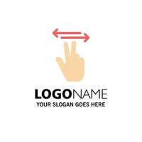 Gestures Hand Mobile Touch Business Logo Template Flat Color vector