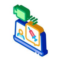 syringe video control isometric icon vector illustration