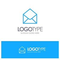 Sms Email Mail Message Blue outLine Logo with place for tagline vector