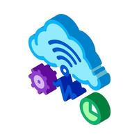 cloud computing and machine learning isometric icon vector illustration