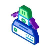 automation machine learning isometric icon vector illustration