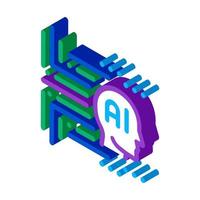 artificial intelligence isometric icon vector illustration