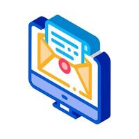 accept incoming mail administrator isometric icon vector illustration