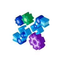 robotic arm process of machine learning isometric icon vector illustration