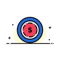 American Dollar Money  Business Flat Line Filled Icon Vector Banner Template