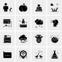 16 iconos de negocios universales vector ilustración de icono creativo para usar en proyectos relacionados con la web y dispositivos móviles