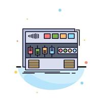 Audio mastering module rackmount sound Flat Color Icon Vector