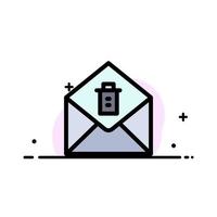 Mail Message Delete  Business Flat Line Filled Icon Vector Banner Template