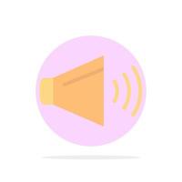 Sound Speaker Volume On Abstract Circle Background Flat color Icon vector