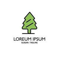 Nature Pine Spring Tree Business Logo Template Flat Color vector