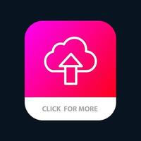 Arrow Upload Up Cloud Mobile App Button Android and IOS Line Version vector