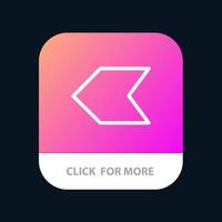 Arrow Pointer Left Mobile App Button Android and IOS Line Version vector