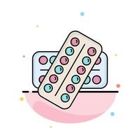 medicine Pill drugs tablet patient Flat Color Icon Vector