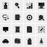 16 iconos de negocios universales vector ilustración de icono creativo para usar en proyectos relacionados con la web y dispositivos móviles