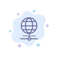 Globe Internet Browser World Blue Icon on Abstract Cloud Background vector