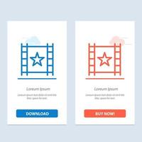 Multimedia Player Stream Star  Blue and Red Download and Buy Now web Widget Card Template vector