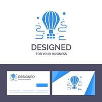 Creative Business Card and Logo template Air Airdrop tour travel balloon Vector Illustration