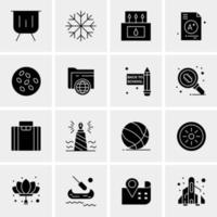 16 iconos de negocios universales vector ilustración de icono creativo para usar en proyectos relacionados con la web y dispositivos móviles