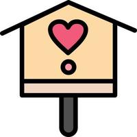 Bird Bird House House Spring  Flat Color Icon Vector icon banner Template