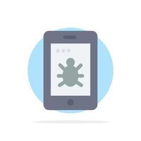 Mobile Security Bug Abstract Circle Background Flat color Icon vector