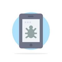 Mobile Security Bug Abstract Circle Background Flat color Icon vector