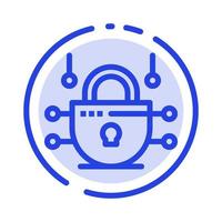 Internet Network Network Security Blue Dotted Line Line Icon vector