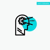 Cognitive Process Mind Head turquoise highlight circle point Vector icon