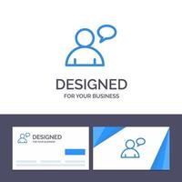 Ilustración de vector de usuario de chat básico de plantilla de logotipo y tarjeta de visita creativa