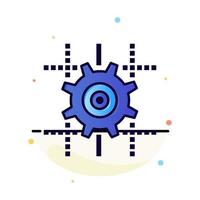 Setting Gear Computing Line Abstract Flat Color Icon Template vector