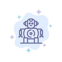 Cnc Robotics Technology Blue Icon on Abstract Cloud Background vector