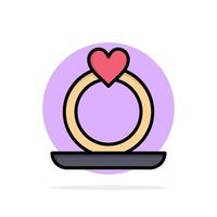 Ring Heart Proposal Abstract Circle Background Flat color Icon vector