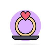 anillo corazón propuesta resumen círculo fondo plano color icono vector