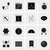 16 iconos de negocios universales vector ilustración de icono creativo para usar en proyectos relacionados con la web y dispositivos móviles