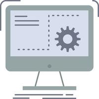 Command computer function process progress Flat Color Icon Vector