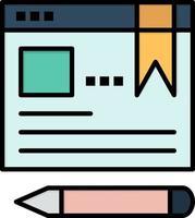 navegador texto bolígrafo educación color plano icono vector icono banner plantilla
